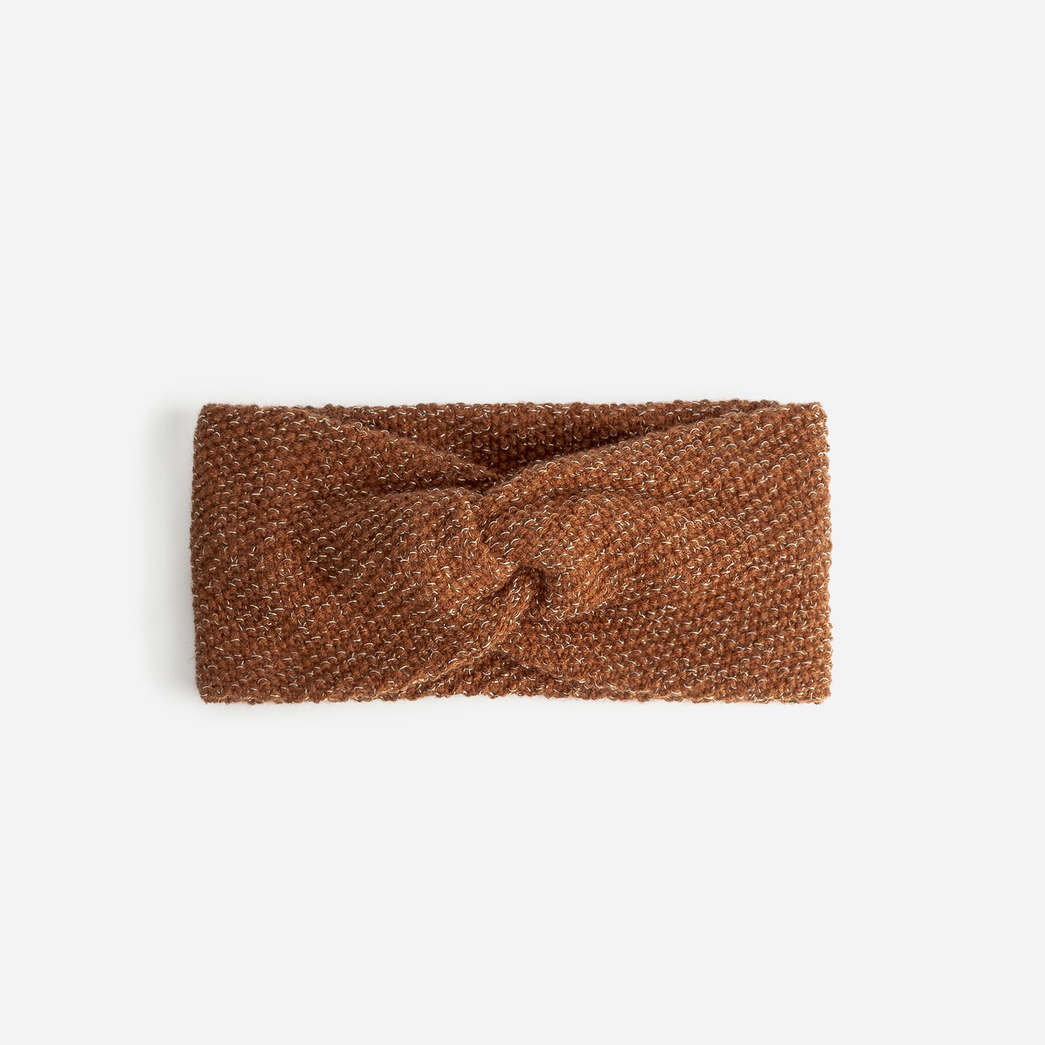 Headband camel pailleté en tricot avec nœud fixe