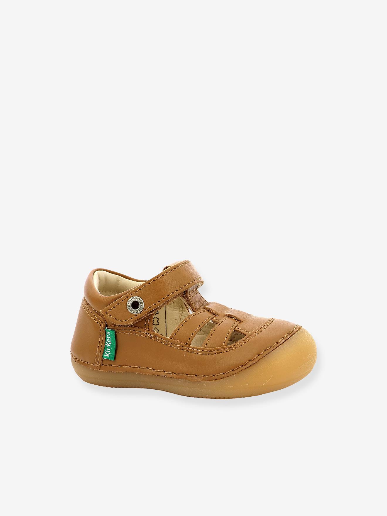 Sandales cuir bébé Sushy Originel Softers KICKERS® blanc