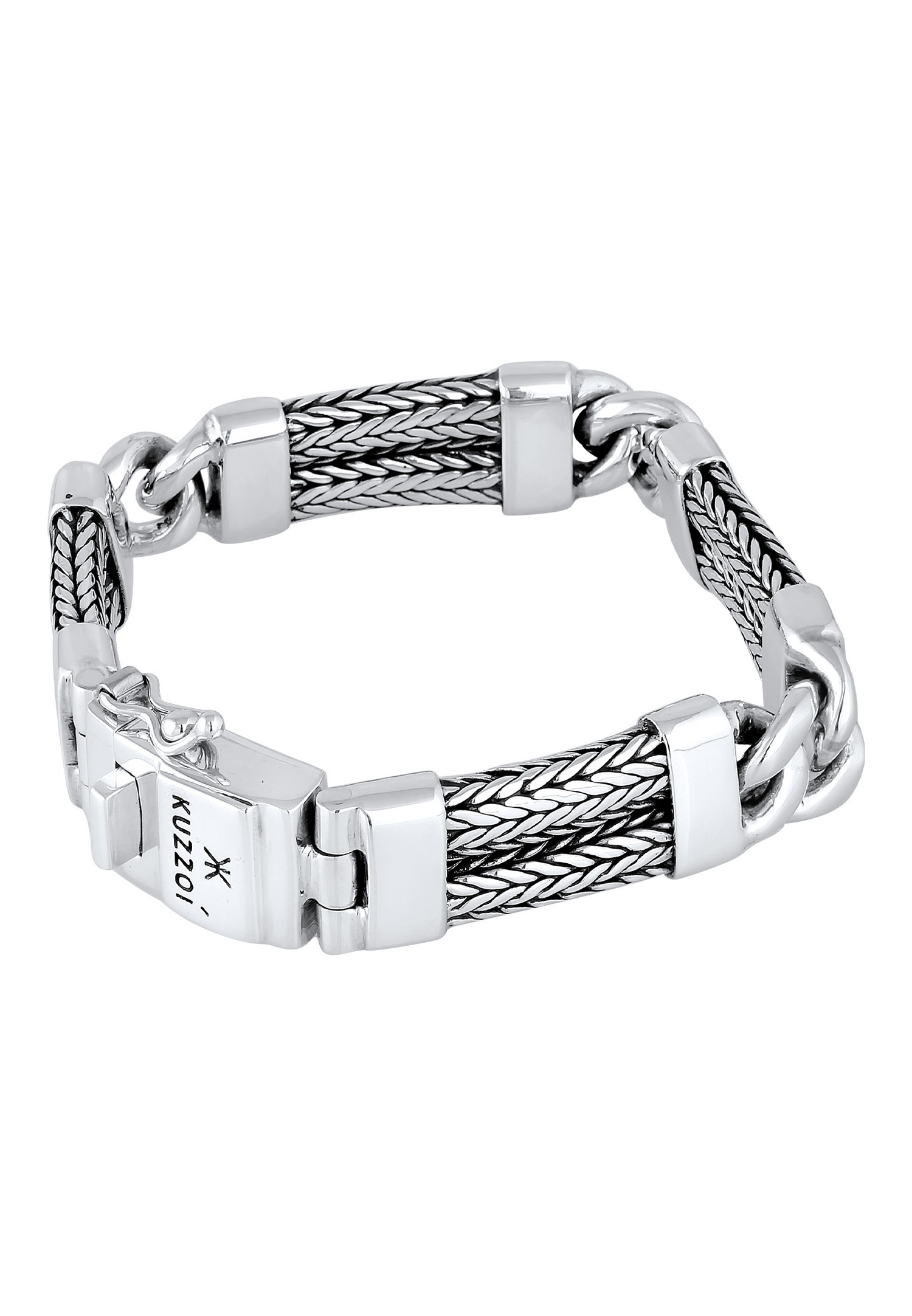 KUZZOI Armband Herren Gliederarmband Schlangenkette 925 Silber