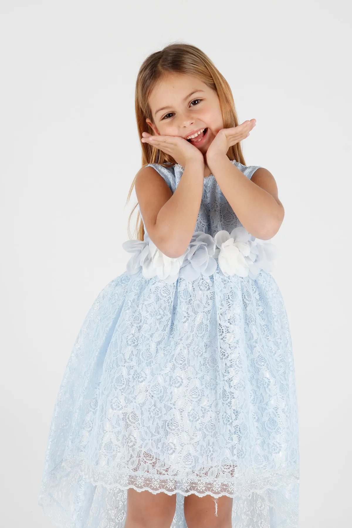 AHENGİM  Mädchen-Abendkleid mit Spitze, Ak2208