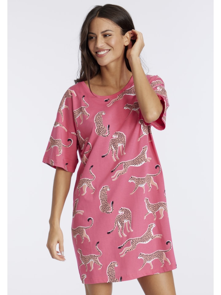VIVANCE DREAMS Sleepshirt in pink-gemustert günstig kaufen