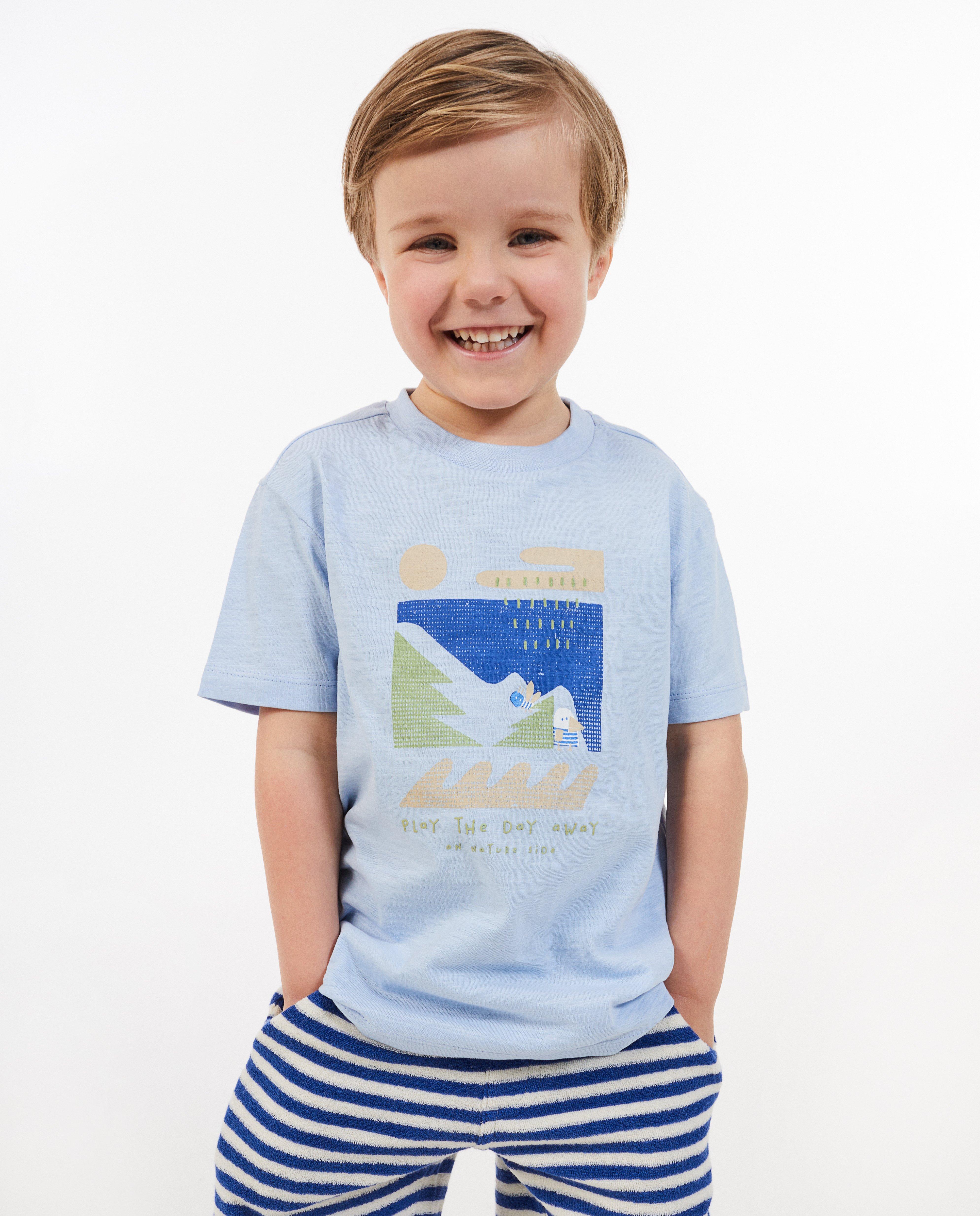 Maya T-shirt Play the day away lichtblauw