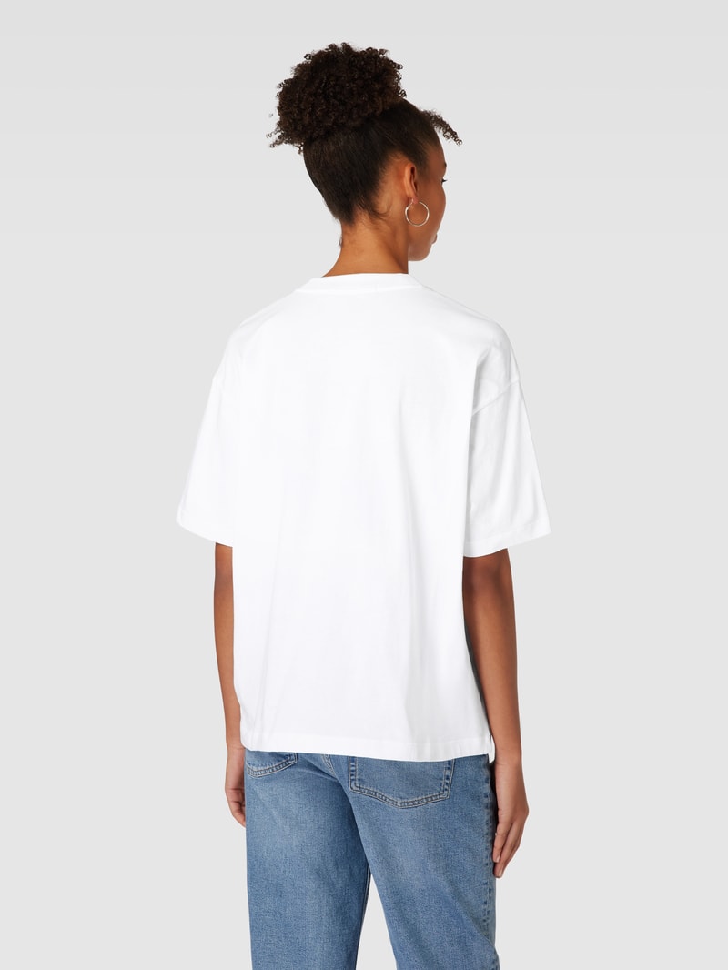 Oversized T-Shirt mit Rundhalsausschnitt in weiss