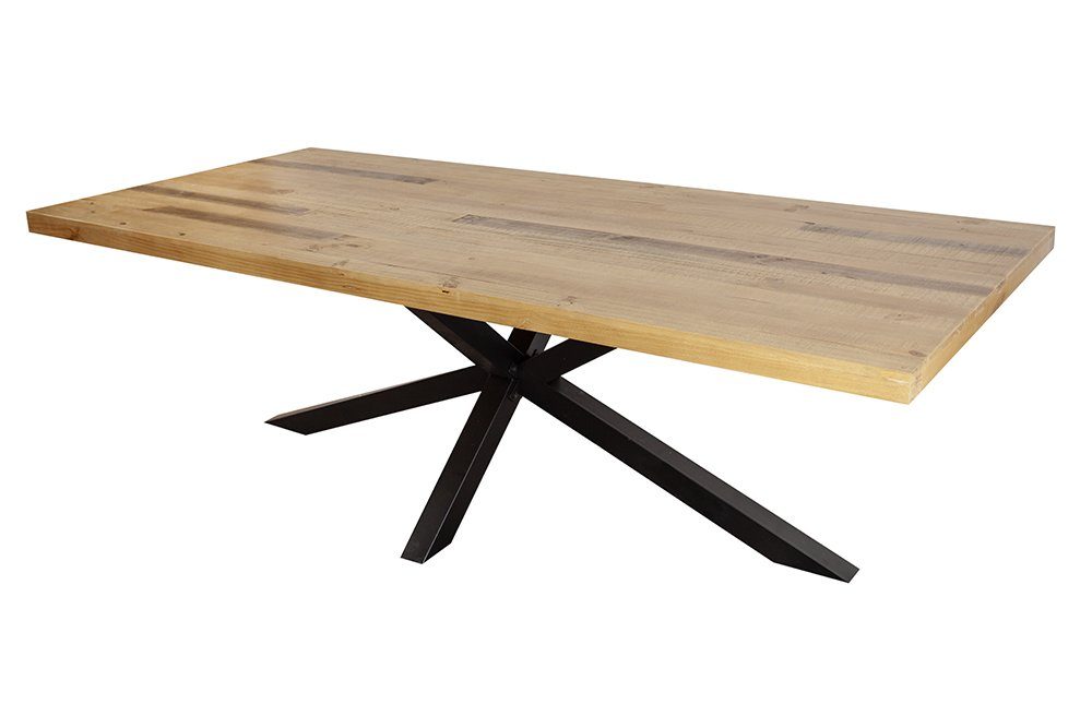 riess-ambiente Esstisch GALAXIE 200cm vintage braun / schwarz (Einzelartikel, 1-St), recyceltes Massivholz · Metall · Industrial · Pinie