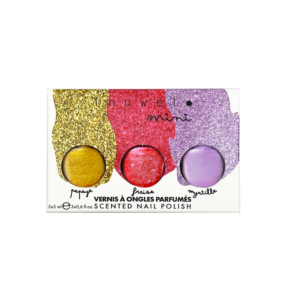 Inuwet Coffret Trio Vernis à l'eau pour enfants - Rainbow Vernis à Ongles à l'eau Pour Enfant Naturels & Vegan