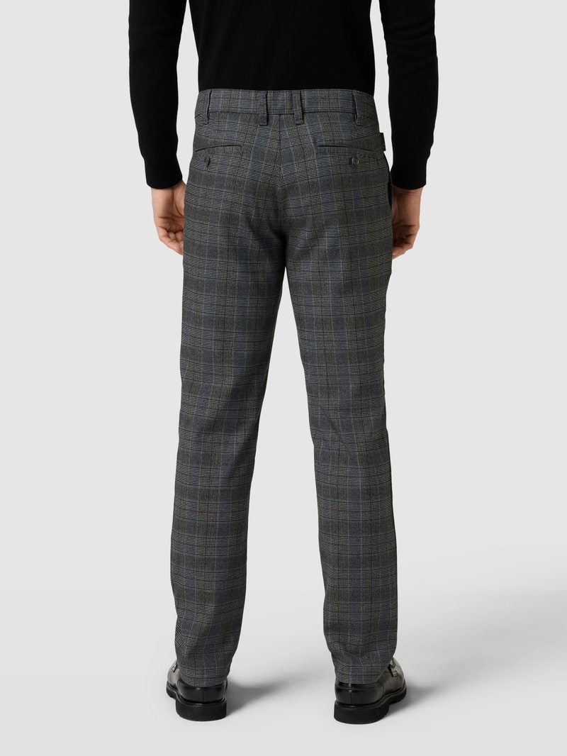 Stoffhose mit Tartan-Karo in dunkelgrau