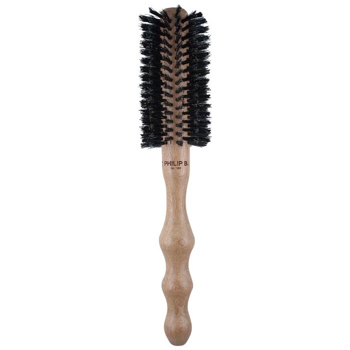 Round Hairbrush, Polish Mahogany Handle