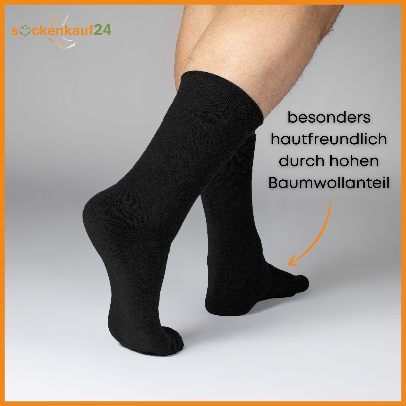 sockenkauf24 Gesundheitssocken 6 Paar Herren & Damen Socken ohne Gummibund und ohne Naht Diabetiker geeignet WP