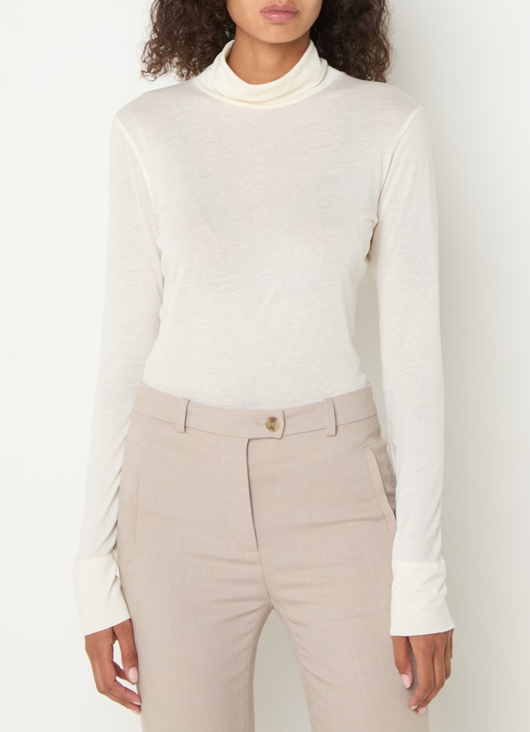HUGO BOSS  Emerie longsleeve in lyocellblend met col