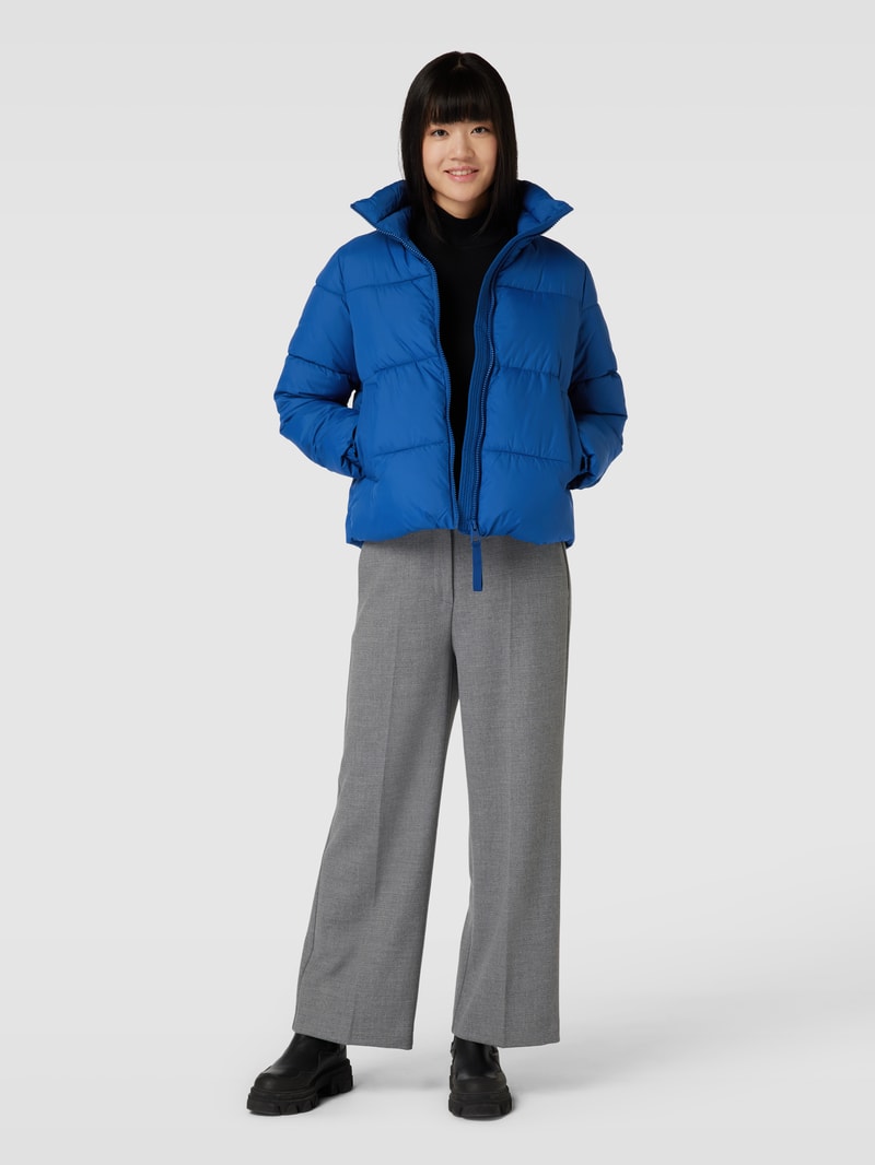 Steppjacke mit Stehkragen in blau