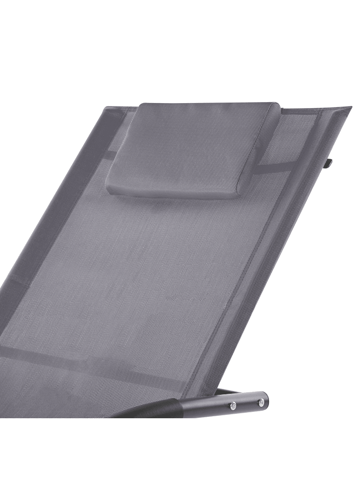 Beliani Gartenliege CARANO II in Grau/Schwarz - (W) 60 x (H) 90 x (L) 155 cm günstig kaufen onesize