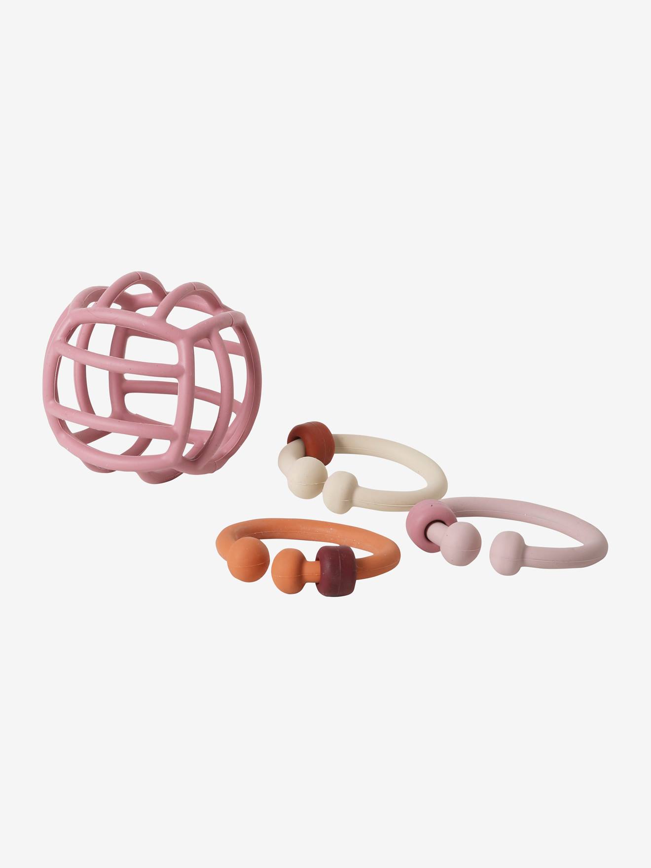 Balle et anneaux de dentition en silicone multicolor