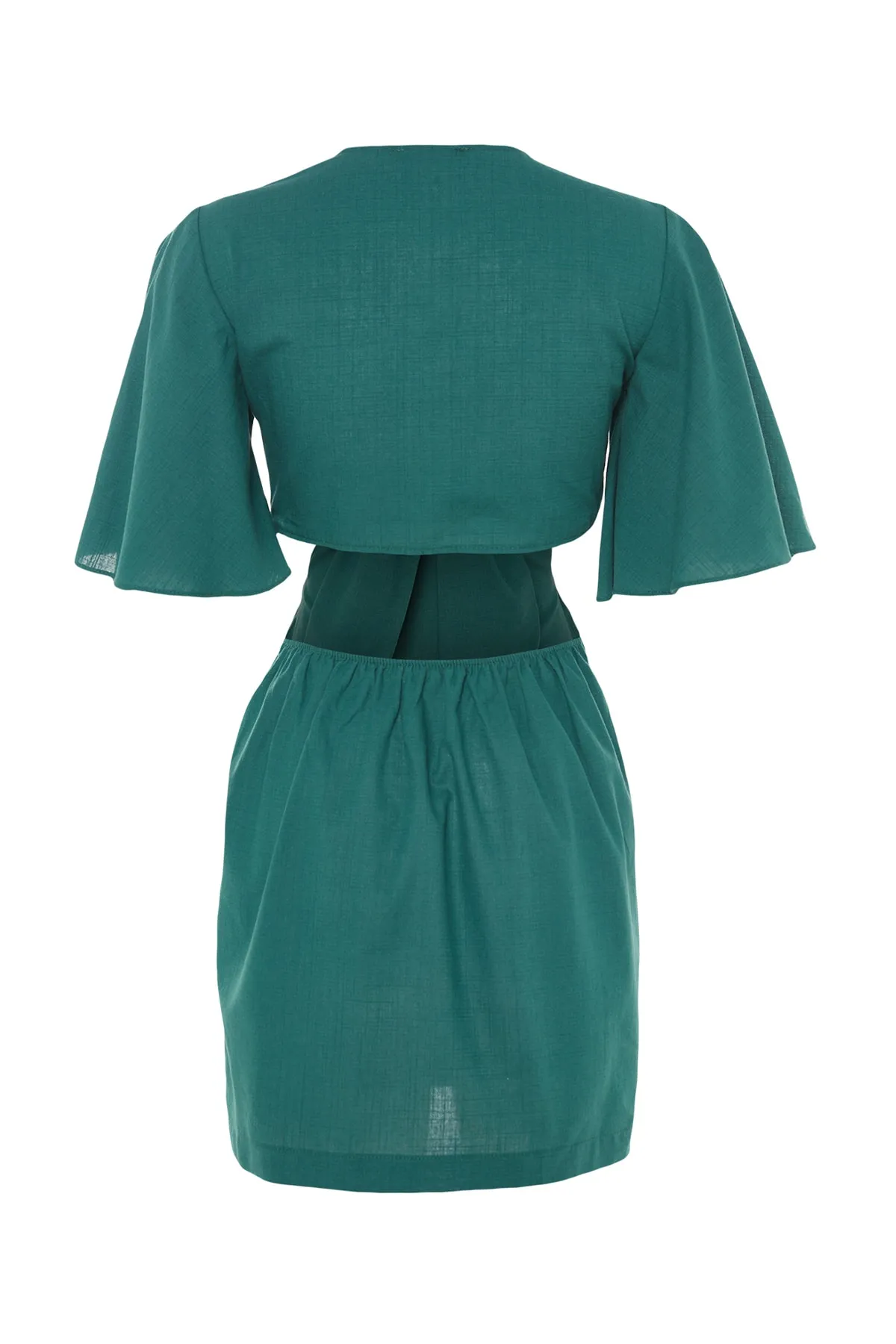 Trendyol Collection  Petrolfarbenes, gestricktes Mini-Strandkleid aus 100 % Baumwolle mit Cut-out/Fenster TBESS23EL00102