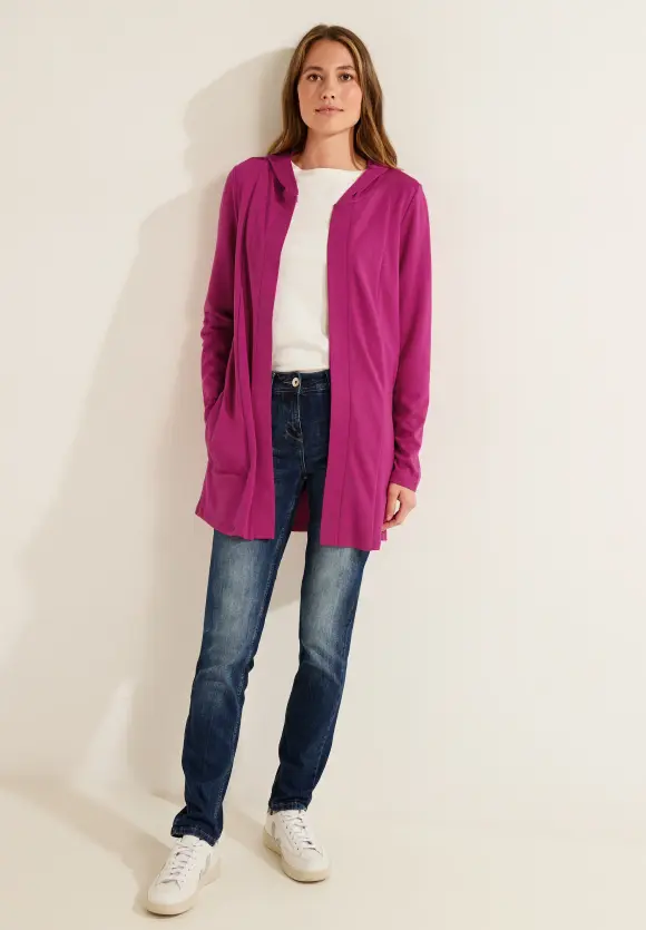 CECIL Unifarbene Kapuzenshirtjacke