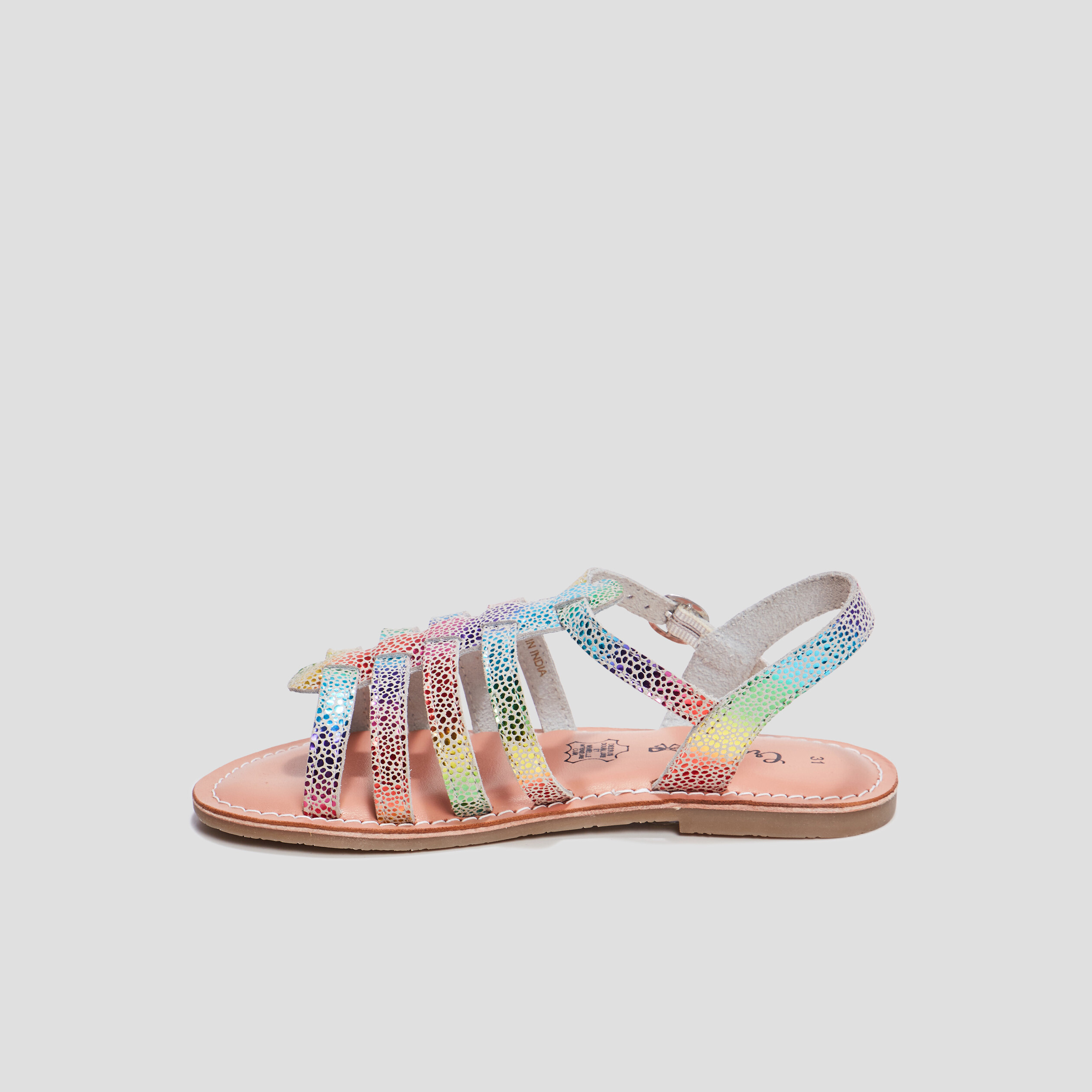 Sandales irisées en cuir Creeks multicolore fille | La Halle