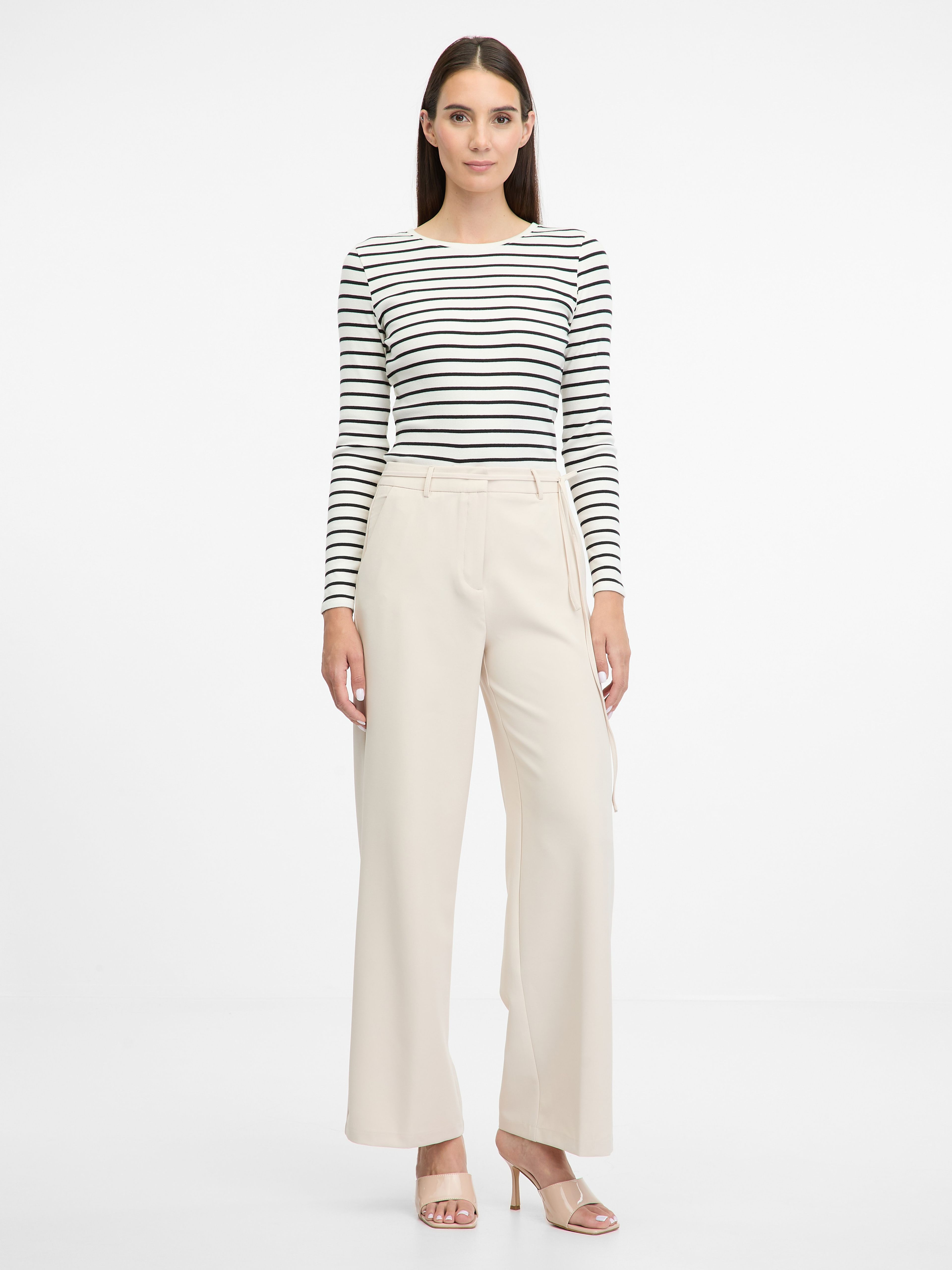 Cremefarbenes Damen-Langarm-T-Shirt ORSAY