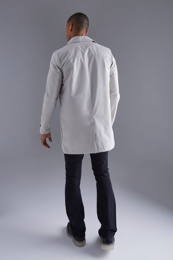 Einreihiger Twill-Regenmantel