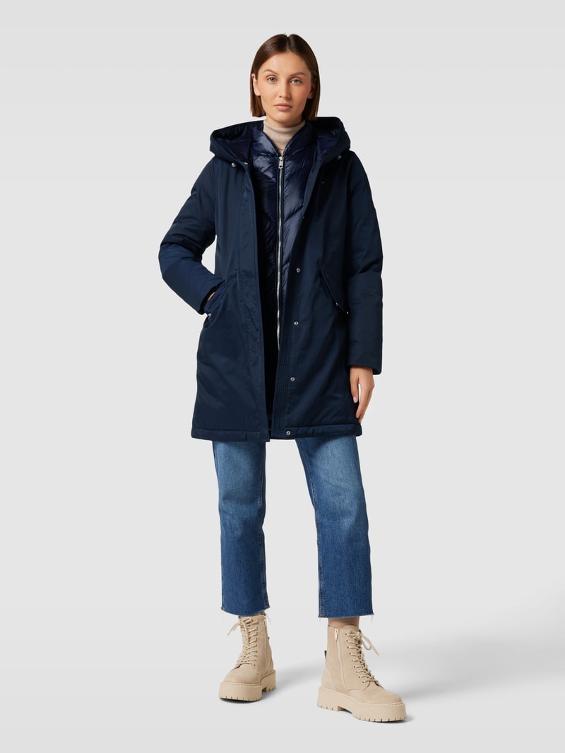 Funktionsjacke mit Kapuze in marineblau