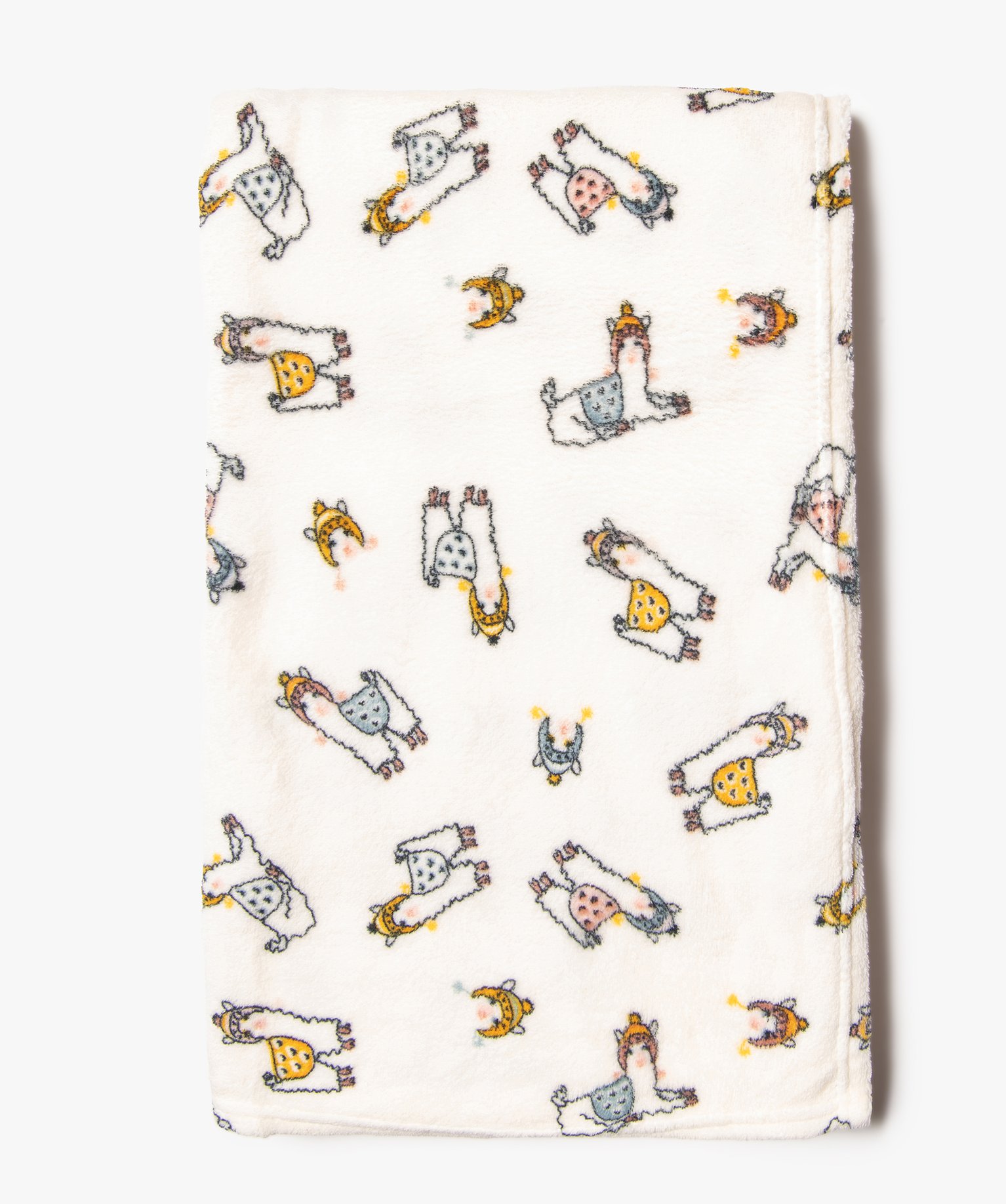 Plaid enfant à motifs lamas blanc | GEMO