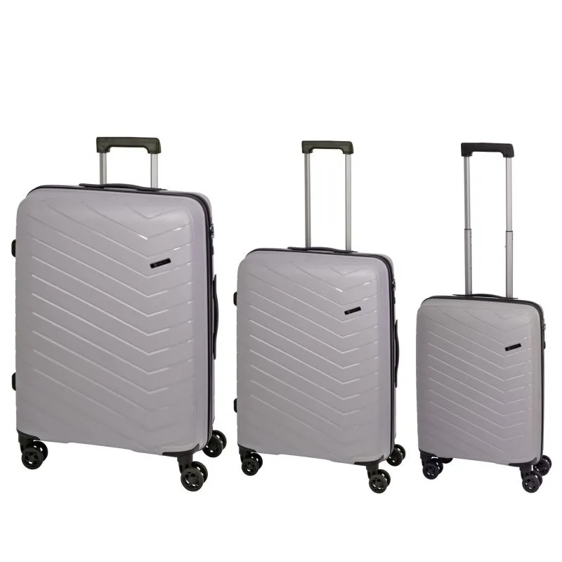 Check.IN 3-tlg. Kofferset ORLANDO mit 4 Rollen - silber