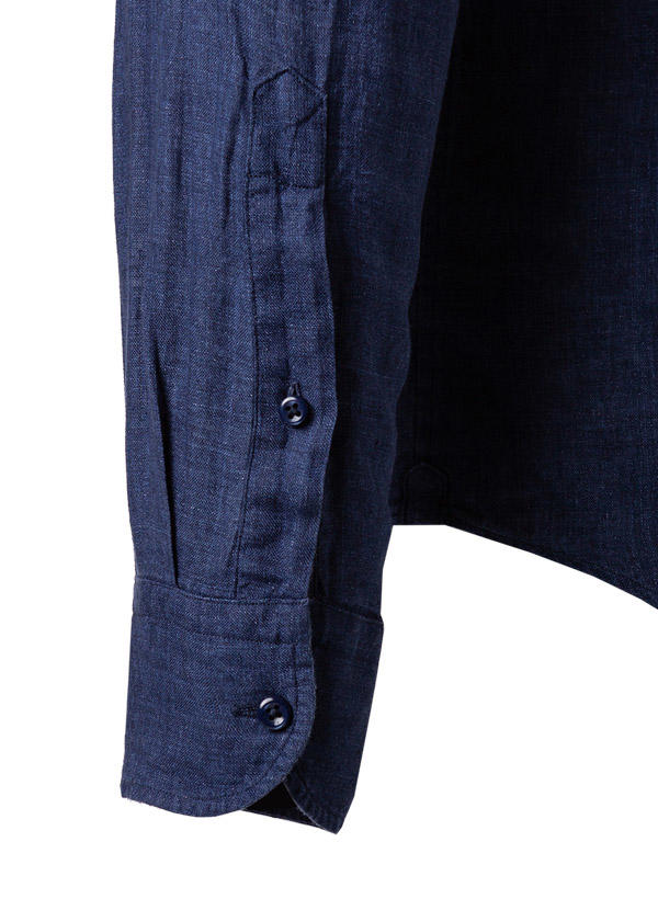 BOGGI MILANO, Hemd, Regular Fit, Reines Leinen, navy