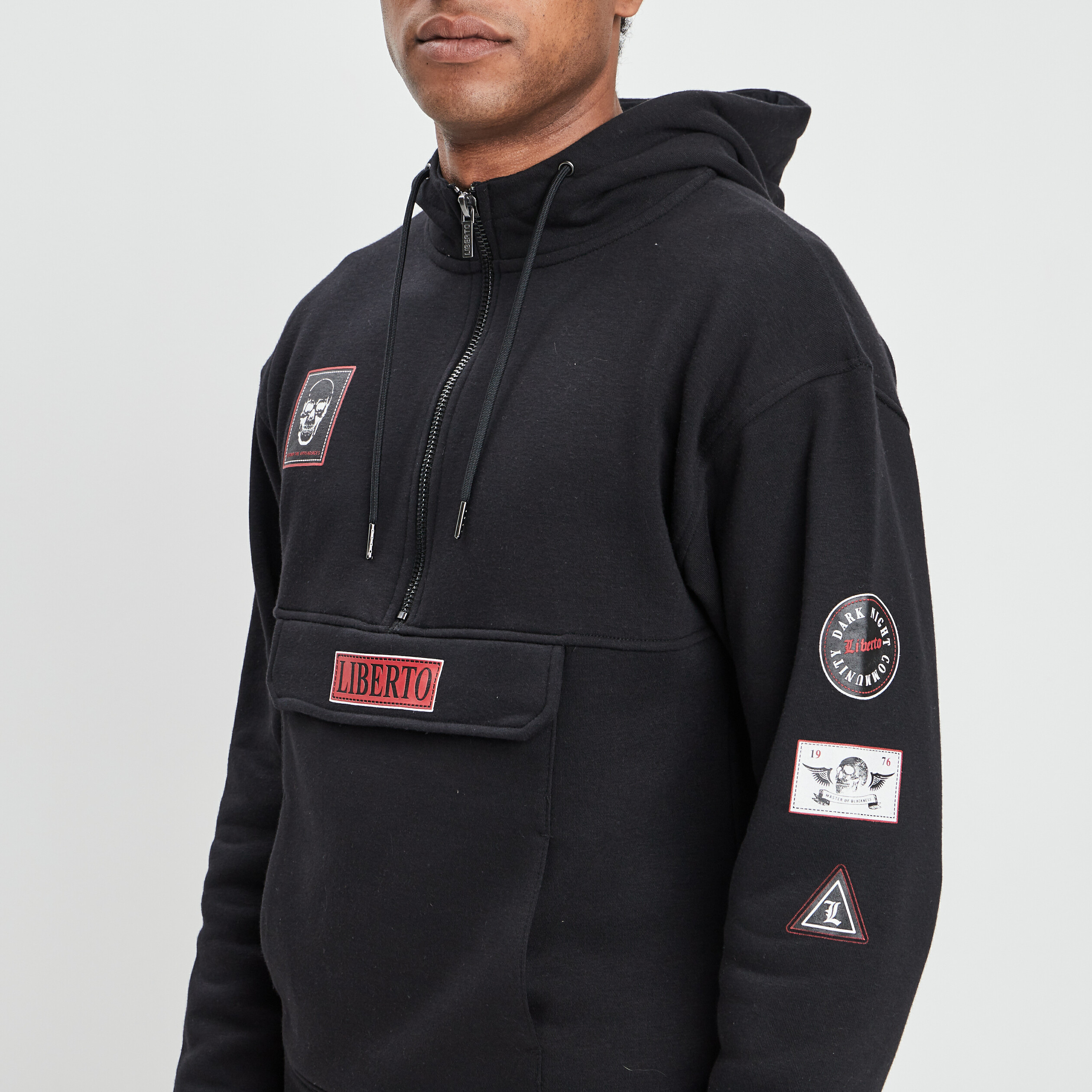 Sweat à capuche hoodie Liberto noir homme | La Halle