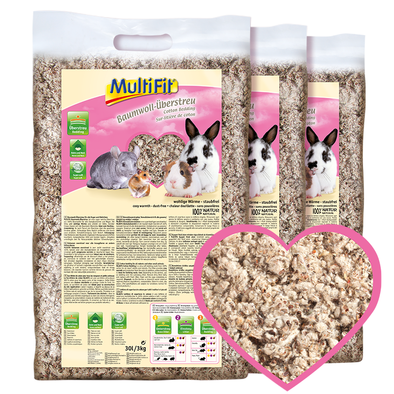 MultiFit Streu & Stroh MultiFit Baumwoll-Überstreu 3x30 l