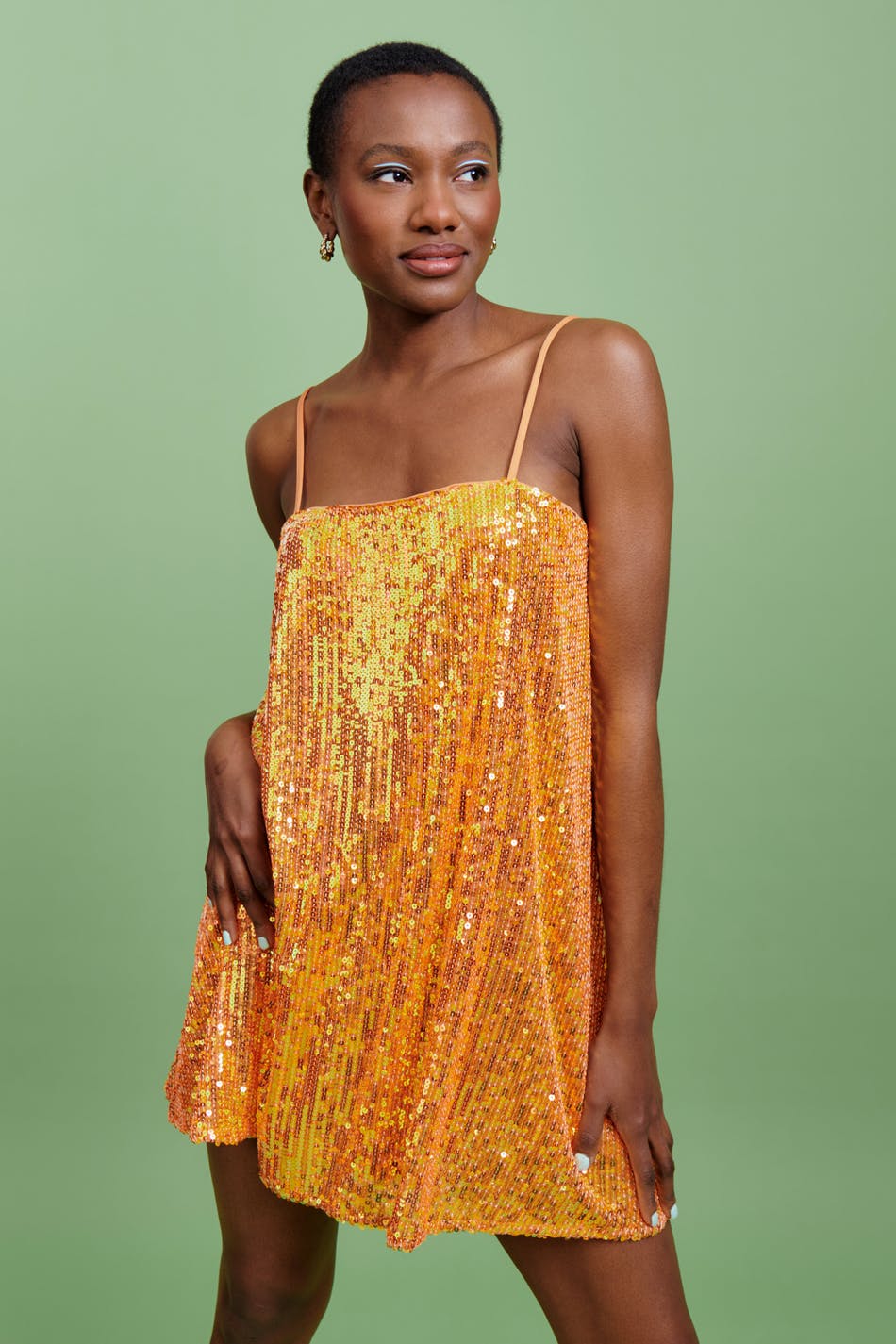 Fluid sequin mini dress