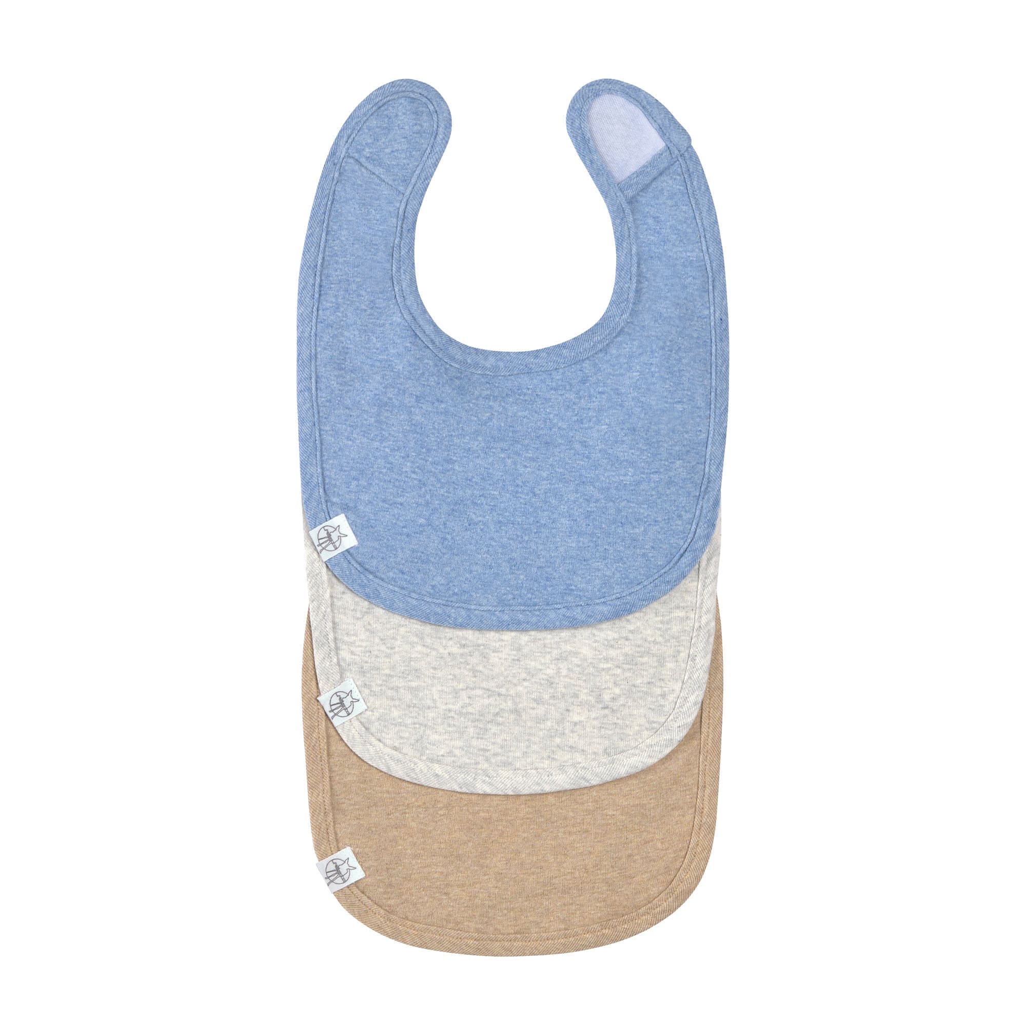 Spucklätzchen 3er Set - Baumwolle (bio), Blau Hellgrau Beige