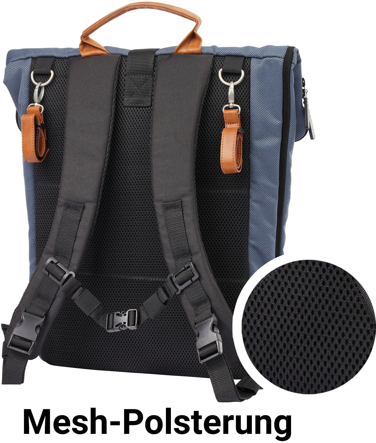 Gesslein Wickelrucksack N°6, mittelblau, Made in Germany