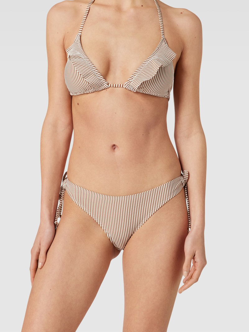 Bikini-Slip mit Streifenmuster Modell 'Striba Bibi' in hellbraun