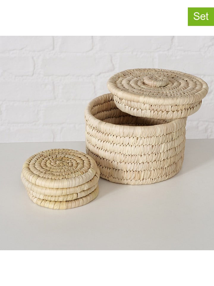 Boltze 5tlg. Set: Untersetzer ''Leah'' in Beige - Ø 15 cm günstig kaufen onesize