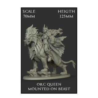 Orc Queen mounted on Beast 70mm