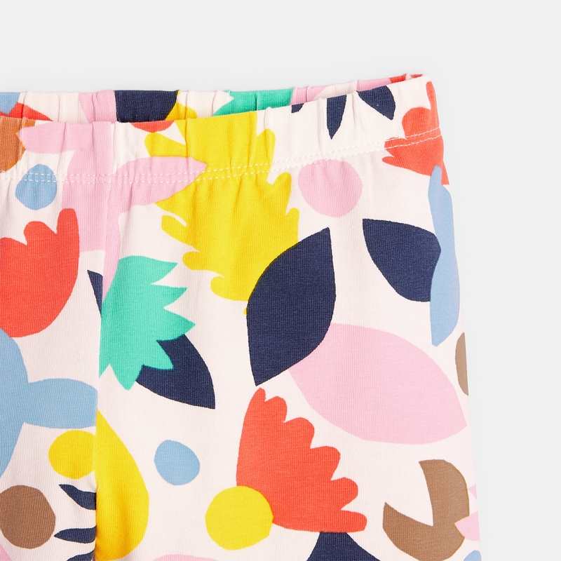 Cycliste fille à motifs abstraits en coton recyclé blanc Catimini