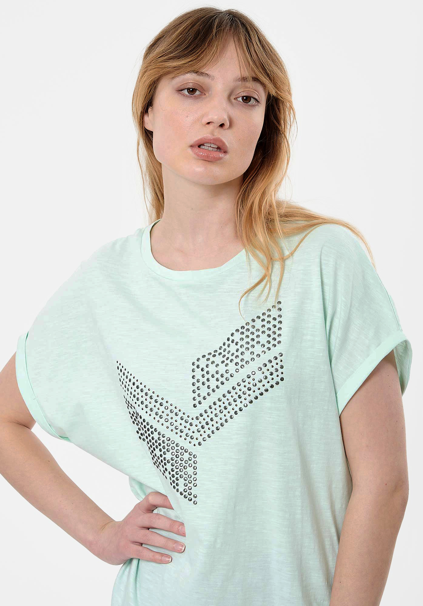 JOULI  T-shirt bleu Femme en 100% coton