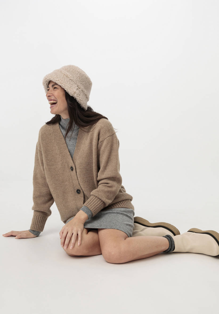 Strickjacke aus Alpaka und Schurwolle