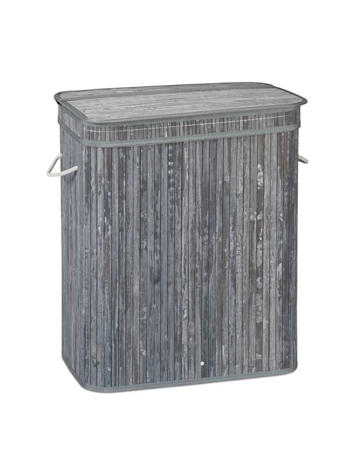 relaxdays Wäschekorb in Grau - (B)55 x (H)63 x (T)35 cm günstig kaufen onesize