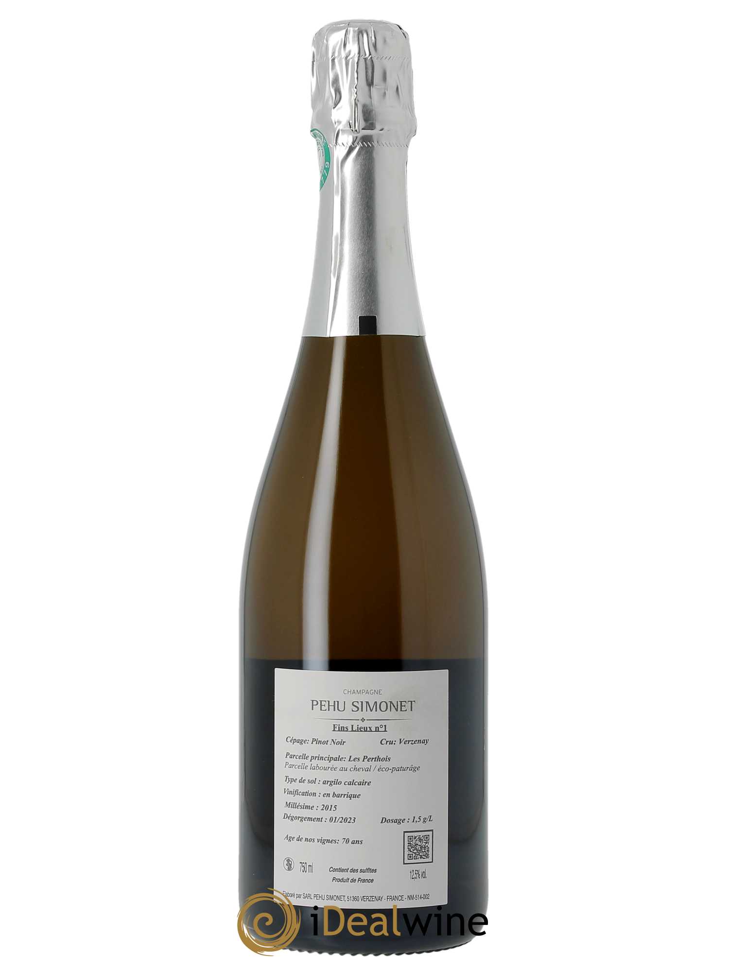 Fins lieux n°1 Les Perthois Grand Cru Pehu Simonet  2015 - Lot de 1 Bouteille