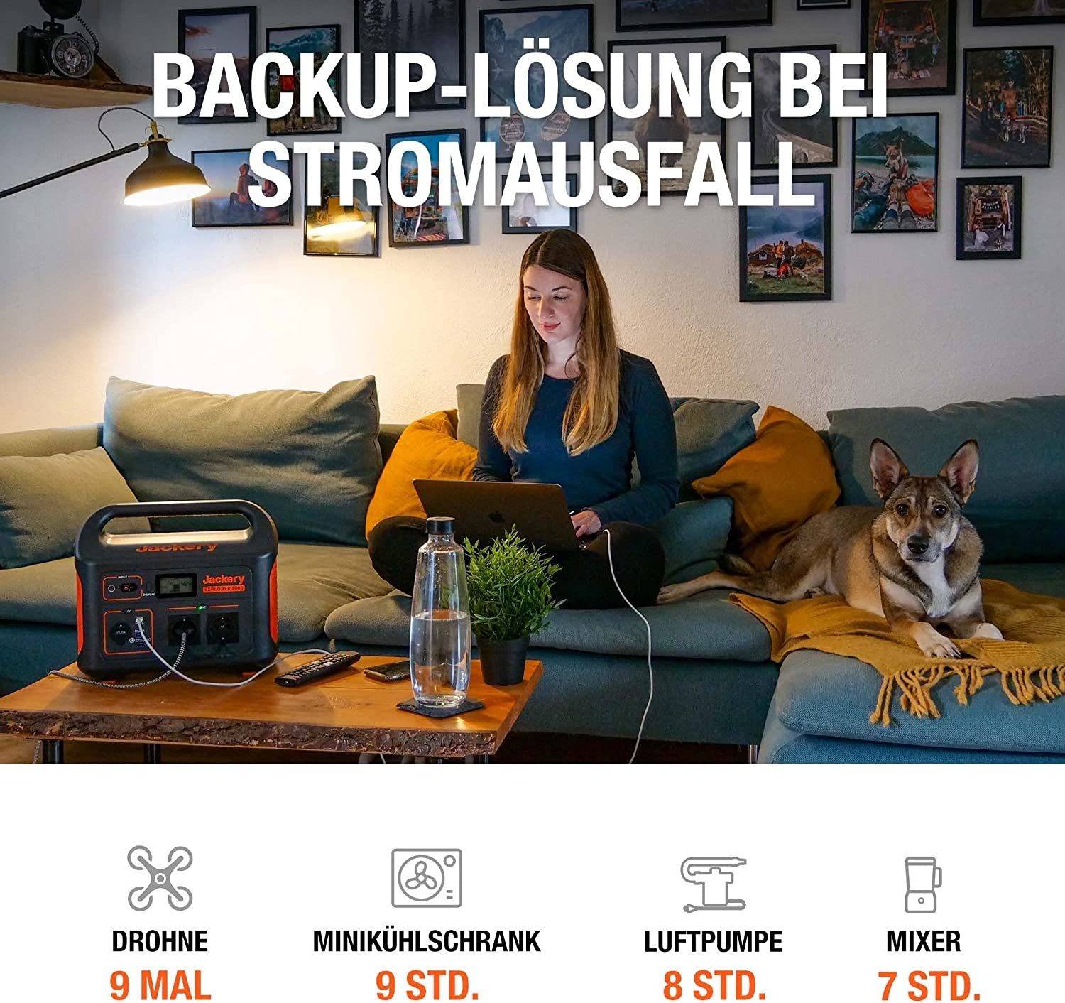 Jackery Stromerzeuger Explorer 500, 518Wh Tragbare Powerstation Mobiler Stromversorgung, 1,00 in kW, (1-tlg), Stromerzeuger für Camping Outdoor