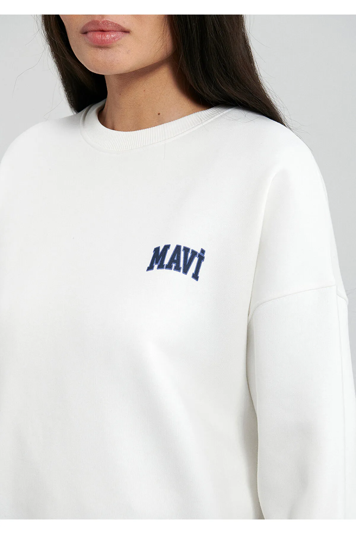 Mavi  Weißes Sweatshirt mit Logo-Print1611600-81964