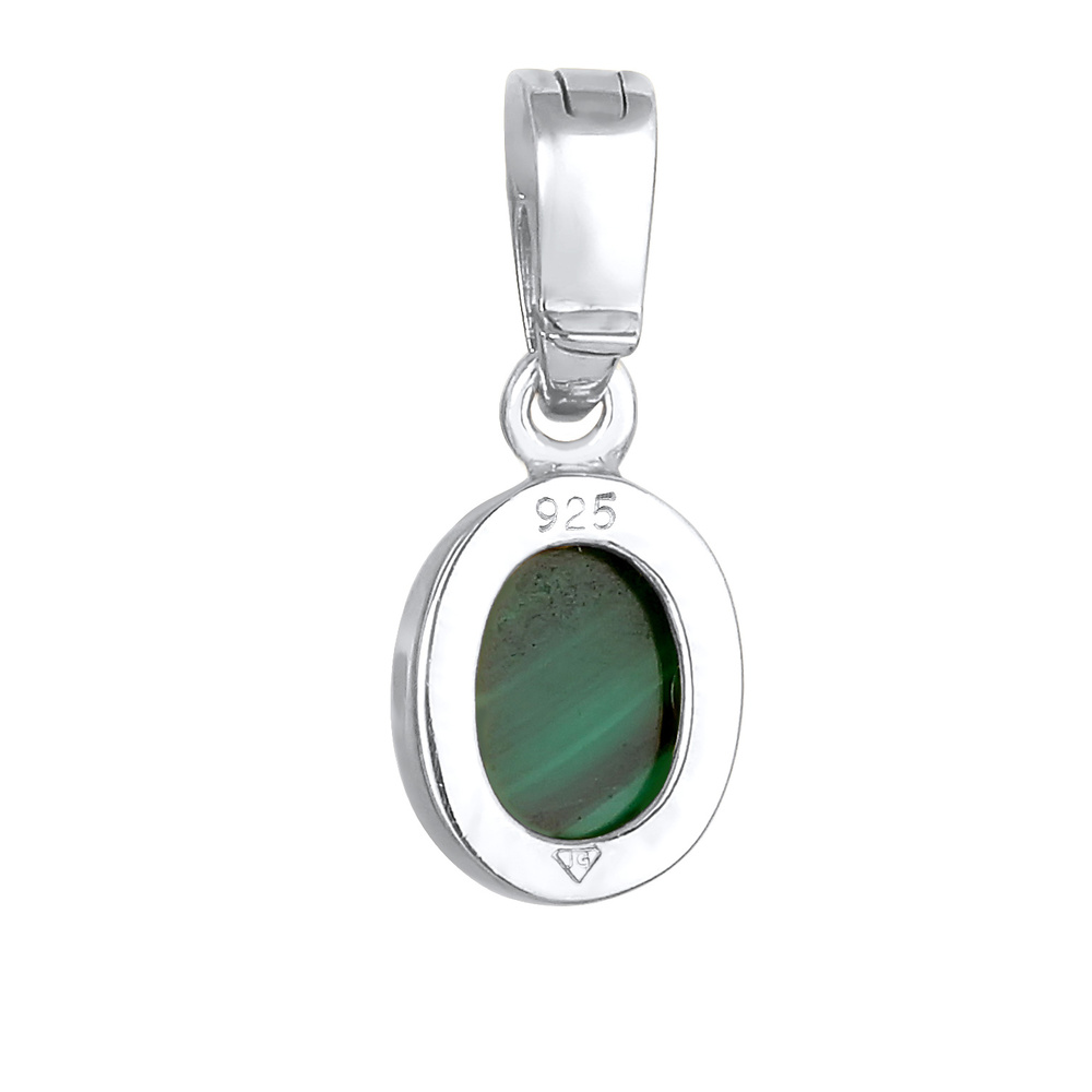 Nenalina Nenalina Pendentif Elégant cabochon ovale en pierre précieuse malachite pour dame Pendentif