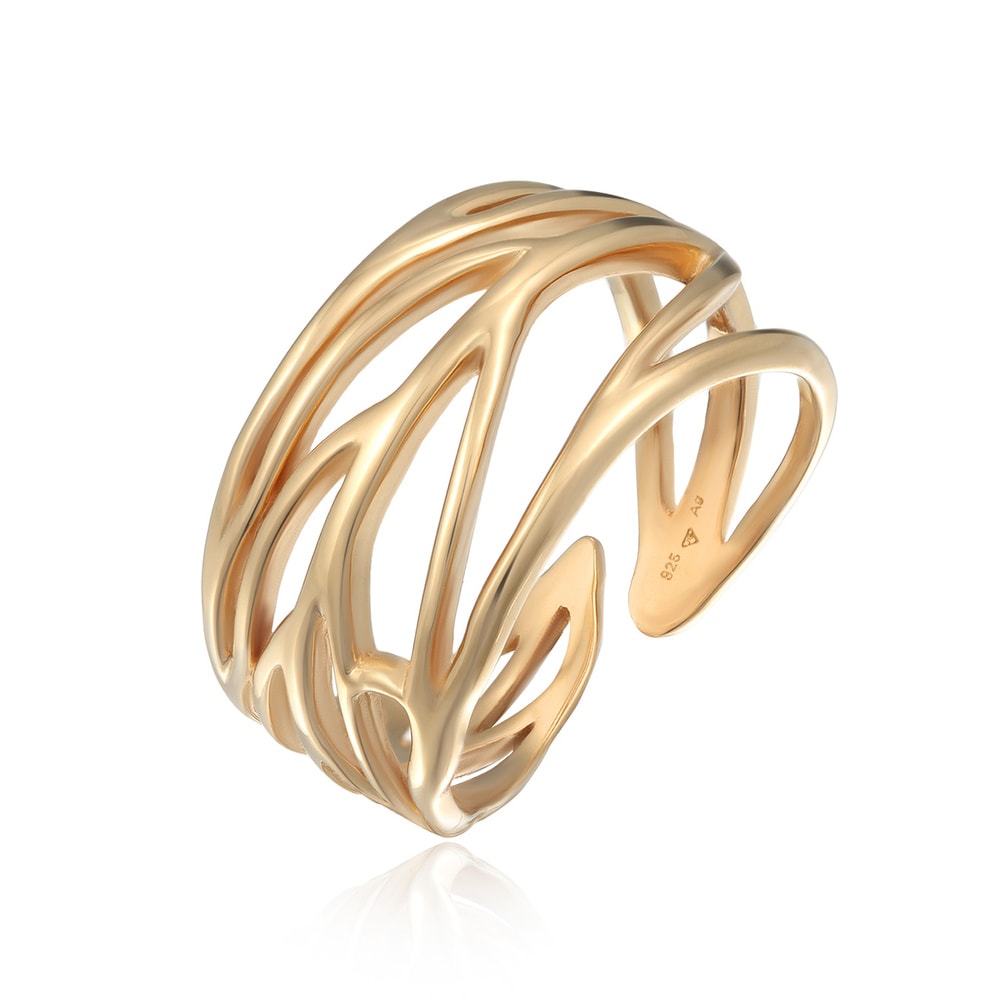 Elli Elli Bague Femmes enroulement feuille ornement en argent sterling 925 Bague