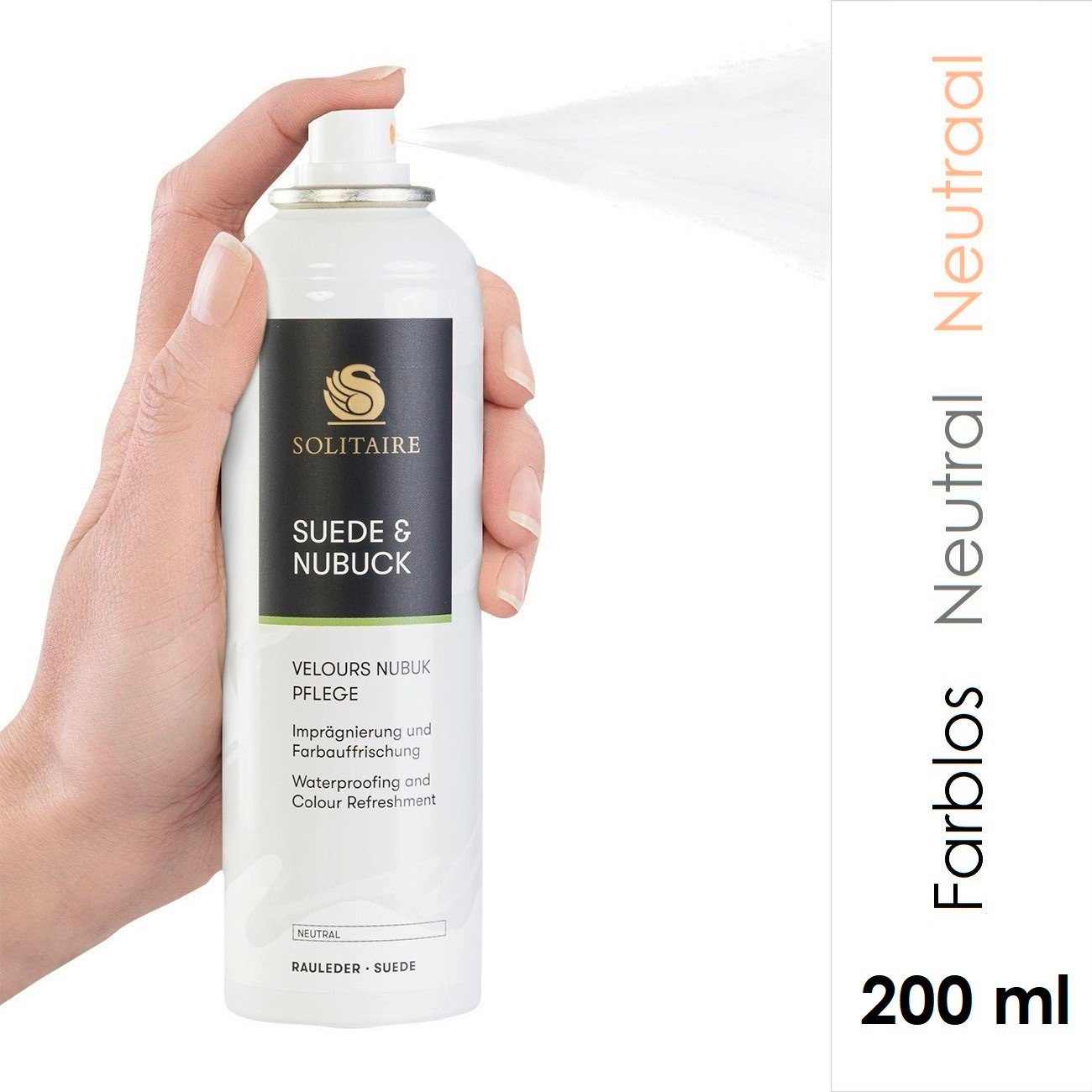 Solitaire Suede & Nubuck Spray - Velours Nubuk Pflege Leder-Pflegespray