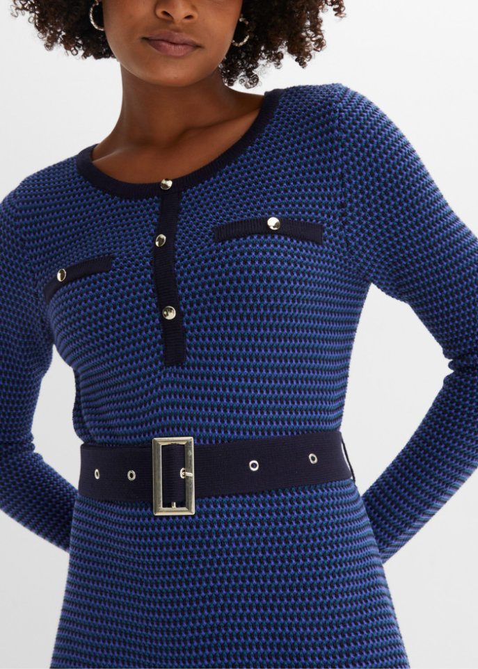 Strickkleid mit Gürtel