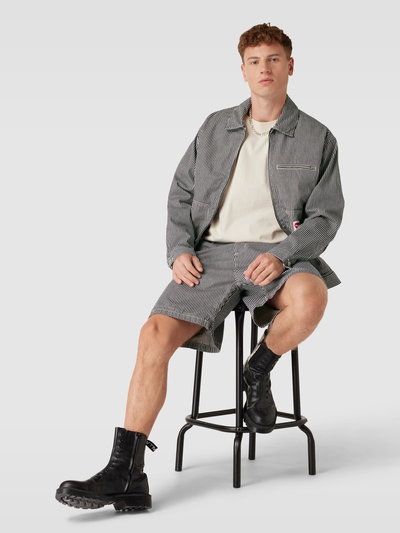 Bermudas mit Streifenmuster Modell 'TERRELL' in dunkelblau