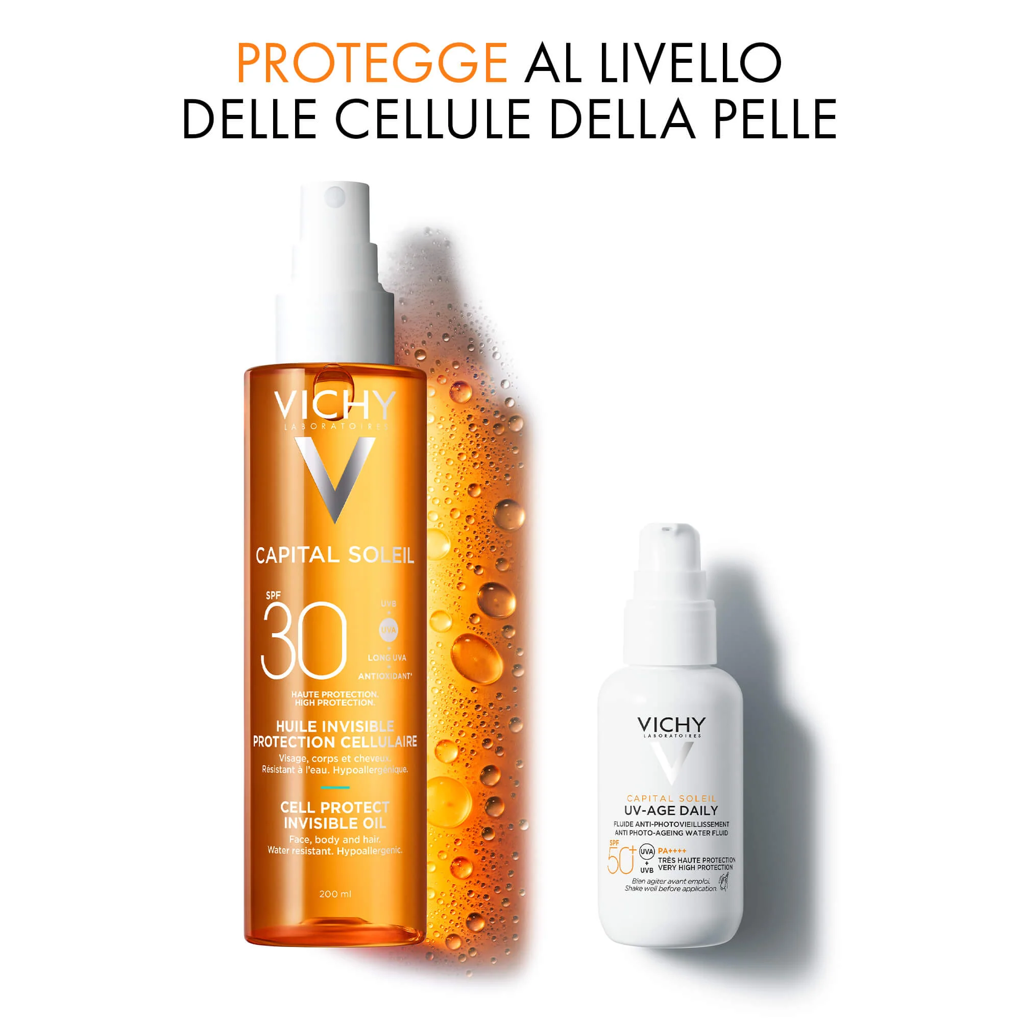 Capital Soleil Cell Protect Invisible Oil SPF30 - Aceite solar corporal de alta protección, aceite solar facial de alta protección.