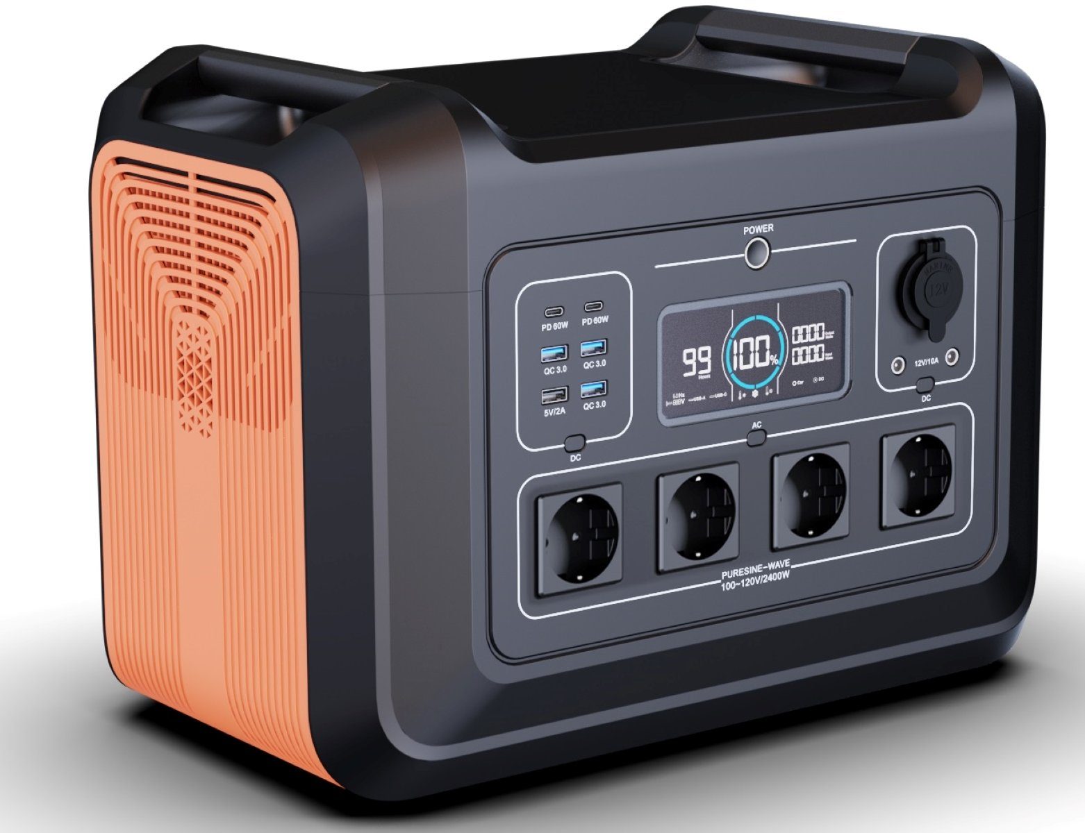 Hyrican UPP-2400 Kit 2400Watt, 2232 Wh, LiFePO4, tragbarer Akku/Batterie Powerstation 697500 mAh, mobiles Ladezentrum für Not-& Stromversorgung
