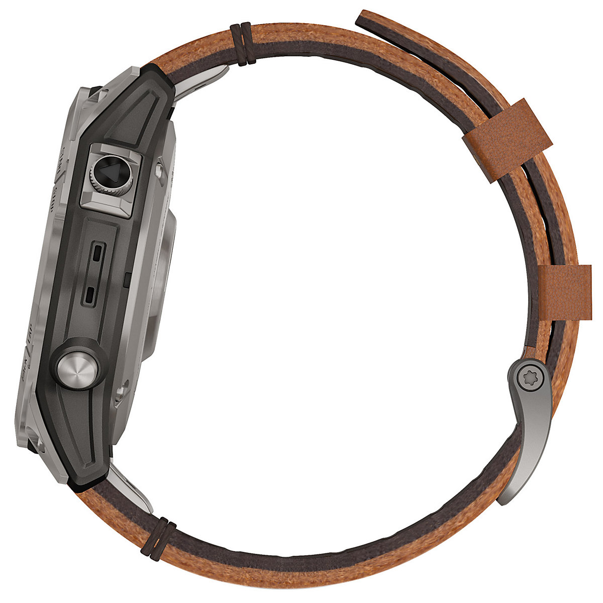 Fenix 7 Saphir Solar Titan Smartwatch Grau mit Lederband Smartwatches