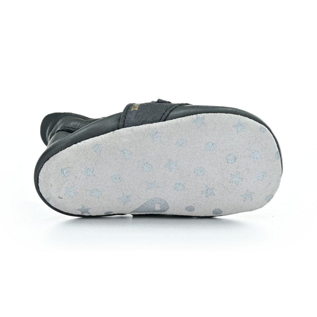 Bobux Whiskers Charcoal Barfußkrabbelschuhe