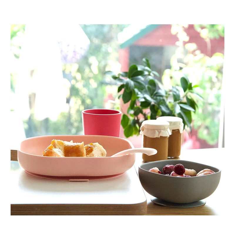 Coffret repas silicone 4 pièces rose Beaba